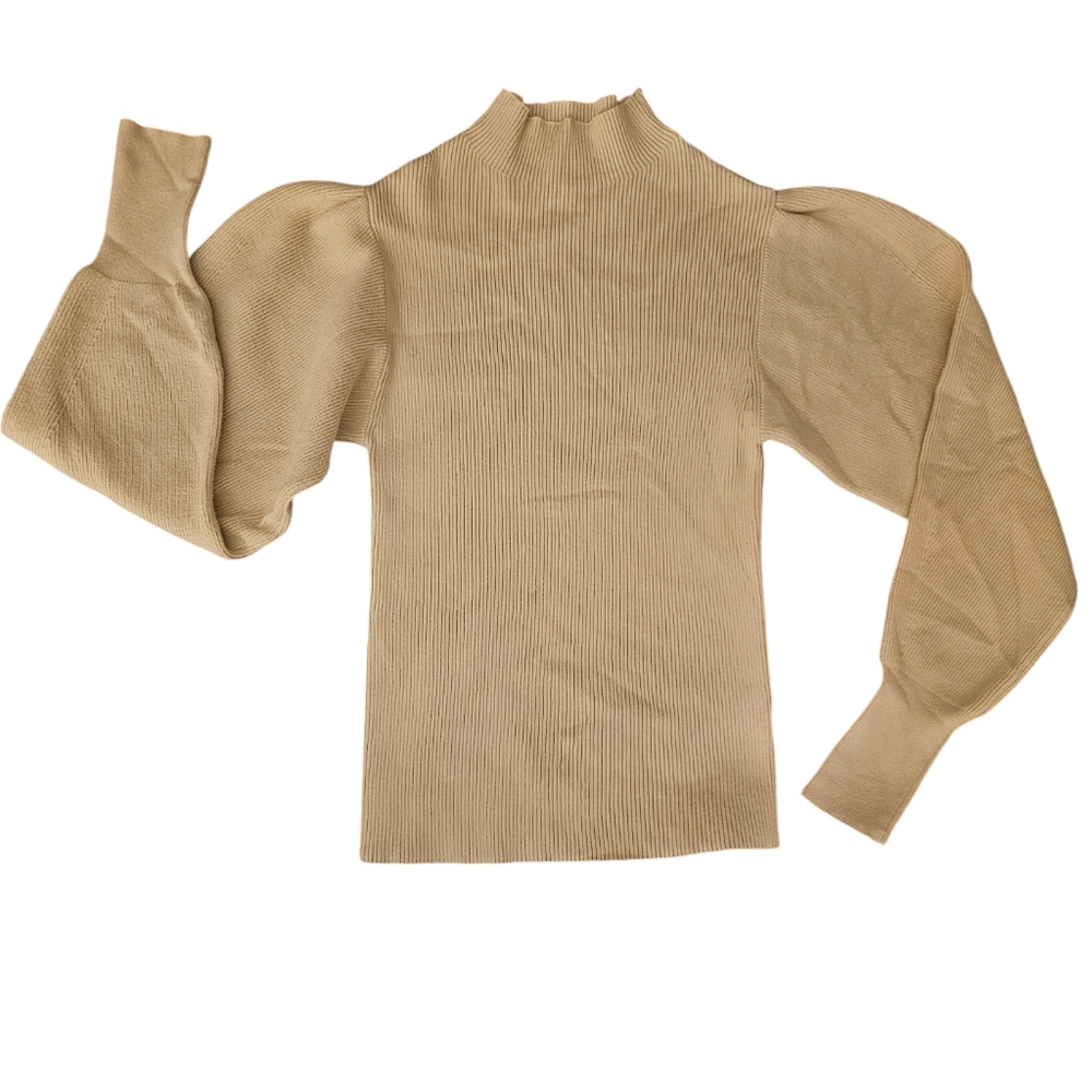 EUC | GeeGee | Mock Neck | Puff shoulder Long Sleeve Knit Sweater | Size: M